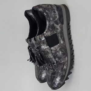 Tamaris Damen Tassel Loafer Sneakers Black Metallic Silver Size EU 39